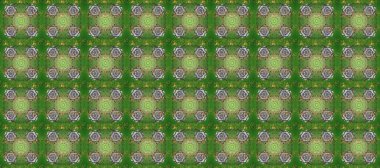 Paisleys zarif çiçek desenli arkaplan duvar kâğıdı çizimi. Klasik stil, güzel, modern, üç boyutlu sanat eseri, altın ve yeşil, gri ve nötr desenli çiçek yaprakları, süsler..