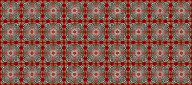 Çizgi sanatı tasarım şablonu için kusursuz sınır. Altın desenli çiçek dekoru. Altın element gri, kahverengi ve kırmızı renklerde. Davetiyeler, kartlar, web sayfası için Raster illüstrasyon. Doğu tarzı ögesi.