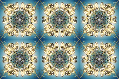 Barok tarzında kusursuz bir doğulu süsü. Altın elementler mavi, bej ve nötr renklerde. Geleneksel klasik raster altın pürüzsüz desen.