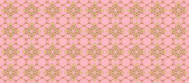 Tarafsız ve bej renklerde altın element. Çizgi sanatı tasarım şablonu için kusursuz sınır. Davetiyeler, kartlar, web sayfası için Raster illüstrasyon. Altın desenli çiçek dekoru. Doğu tarzı ögesi.