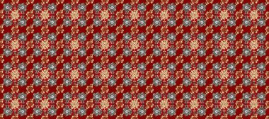 Altın elementli kırmızı, kahverengi ve gri renkler. Kusursuz altın desenli bukleler. Raster altın desen. Raster illüstrasyonu. Doğu tarzı arabesk.