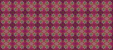 Altın desenli mor, kahverengi ve kırmızı renklerde altın elementler. Raster geleneksel oryantasyon süsü. Kusursuz klasik altın desen.