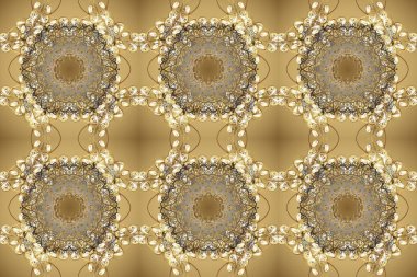 Doğulu stil, altın elementlerle bej, nötr ve kahverengi renklerde altın desenli arabesk yapar. Raster altın desen. Kusursuz kıvırcık saçlar..