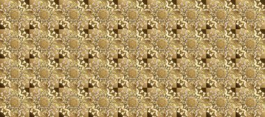 Noel, kar tanesi, yeni yıl. Kahverengi ve bej renklerde altın elementlerle klasik desen.