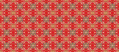 Paisleys zarif çiçek desenli arkaplan duvar kâğıdı çizimi klasik stil, modern 3D çizgili altın, kahverengi ve kırmızı desenli çiçek yaprakları ve süsler..