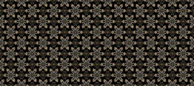 Kahverengi, gri ve siyah renklerdeki altın desenli altın elementler. Raster oryantal süs. Kusursuz altın desen.