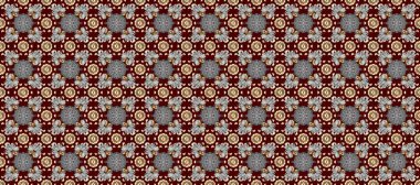 Klasik klasik klasik arka plan. Kusursuz klasik raster kahverengi, gri, kırmızı ve altın desenli. Geleneksel oryantasyon süsü.