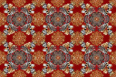 Kahverengi, bej ve turuncu renklerde altın kar taneleri. Noel altın kar tanesi kusursuz desen. Sembol bayramı, yeni yıl kutlamaları, altın desenler. Kış kar dokusu duvar kağıdı.