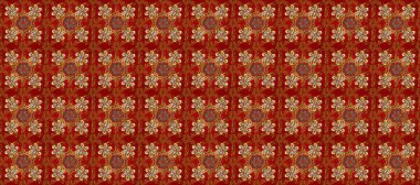 Kusursuz klasik raster kırmızısı, kahverengi, bej ve altın desenli. Klasik klasik klasik arka plan. Geleneksel oryantasyon süsü.