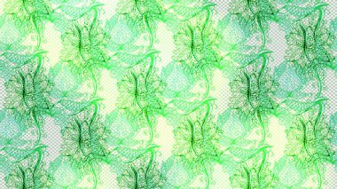 Suluboya çiçekli çiçek deseni. Raster illüstrasyonu. Yeşil, nötr ve gri renkli güzel tekstil..