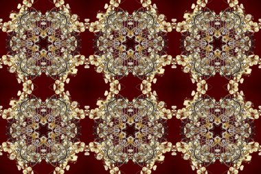 Senin tasarımın için, duvar kağıdı. Kahverengi, mavi ve bej renklerinde, altın çiçekli altın desenler. Altın rengi, kusursuz çizim. Geometrik arkaplan.