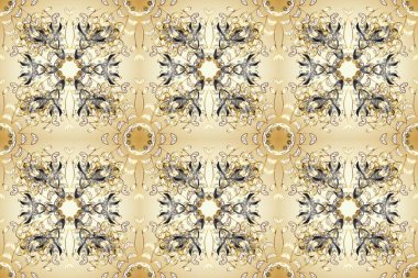 Kusursuz soyut bir arkaplan. Raster illüstrasyonu. Oriental raster klasik nötr, mavi, gri, bej ve altın desenli.