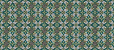 Düz elle çizilmiş klasik koleksiyon. Arkaplan, kumaş, altın duvar kağıdı. Altın desenli yeşil, gri ve mavi renklerde altın elementler. Raster altın pürüzsüz desen.