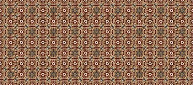 Damask altın soyut çiçek deseni kahverengi, bej ve nötr renklerde. Süslü dekorasyon. Raster illüstrasyonu.