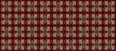 Barok tarzında altın çiçekli süs. Altın element gri, kırmızı ve kahverengi renklerde. Damask pürüzsüz yineleme kalıbı. Antika altın tekrarlanabilir duvar kağıdı.