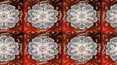 Renkli unsurlarla hareketli arka plan görüntüleri. Mandalas. Eski model. Video kaydı. Şablon. Döngü. Kusursuz..