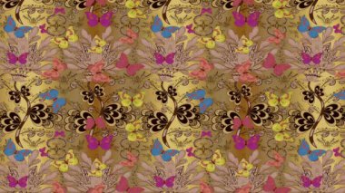 Renkli unsurlarla hareketli arka plan görüntüleri. Mandalas. Eski model. Video kaydı. Şablon. Döngü. Kusursuz..