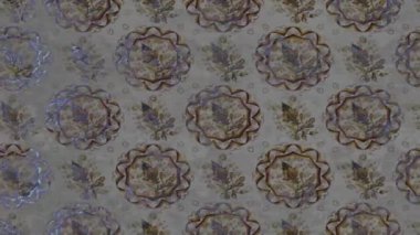 Renkli unsurlarla hareketli arka plan görüntüleri. Mandalas. Eski model. Video kaydı. Şablon. Döngü. Kusursuz..