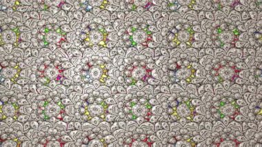 Renkli unsurlarla hareketli arka plan görüntüleri. Mandalas. Eski model. Video kaydı. Şablon. Döngü. Kusursuz..
