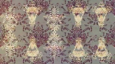 Renkli unsurlarla hareketli arka plan görüntüleri. Mandalas. Eski model. Video kaydı. Şablon. Döngü. Kusursuz..