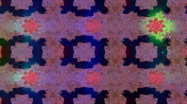 Renkli unsurlarla hareketli arka plan görüntüleri. Mandalas. Eski model. Video kaydı. Şablon. Döngü. Kusursuz..