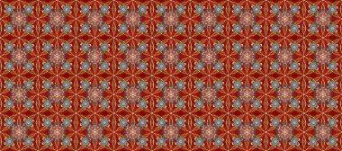 Doğulu stili, altın elementlerle kırmızı, kahverengi ve gri renklerde altın desenli arabesk yapar. Kusursuz kıvırcık saçlar. Raster altın desen.