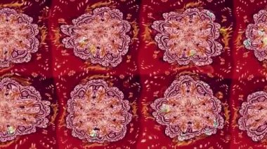 Renkli unsurlarla hareketli arka plan görüntüleri. Mandalas. Eski model. Video kaydı. Şablon. Döngü. Kusursuz..