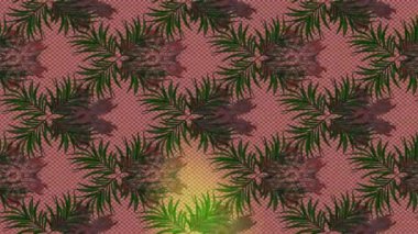 Renkli unsurlarla hareketli arka plan görüntüleri. Çiçekler. Eski model. Bayrak tarzı. Video kaydı. Şablon. Döngü. Kusursuz..