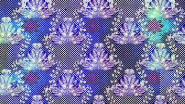 Renkli unsurlarla hareketli arka plan görüntüleri. Çiçekler. Eski model. Bayrak tarzı. Video kaydı. Şablon. Döngü. Kusursuz..