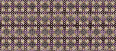 Kahverengi, mor ve gri renklerde altın. Kusursuz ortaçağ çiçek deseni. Dekoratif simetri arabesk. Raster illüstrasyonu. Doğum günü, davetiye ya da afiş için tebrik kartı.