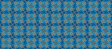 Raster altın desen. Kusursuz altın desenli bukleler. Doğu tarzı arabesk. Tarafsız, gri ve mavi renklerde altın elementler. Raster illüstrasyonu.