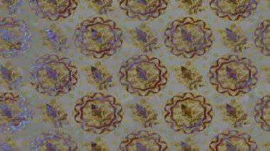 Renkli unsurlarla hareketli arka plan görüntüleri. Çiçekler. Eski model. Bayrak tarzı. Video kaydı. Şablon. Döngü. Kusursuz..