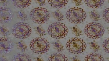 Renkli unsurlarla hareketli arka plan görüntüleri. Çiçekler. Eski model. Bayrak tarzı. Video kaydı. Şablon. Döngü. Kusursuz..