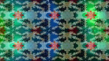 Renkli unsurlarla hareketli arka plan görüntüleri. Çiçekler. Eski model. Bayrak tarzı. Video kaydı. Şablon. Döngü. Kusursuz..