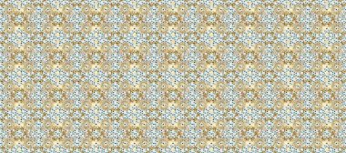 Gri ve kahverengi renklerde altın sarısı desenler. Kusursuz damaske klasik altın desen. Tekrarlayan elementlerle soyut arkaplan oluşturun. Raster illüstrasyonu.