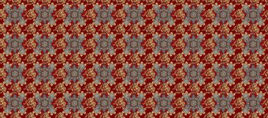 Raster illüstrasyonu. Kusursuz soyut bir arkaplan. Oriental raster klasik kırmızı, kahverengi ve gri ve altın desenli.