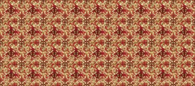 Duvar kâğıdı barok, İspanyol kumaşı. Çiçek deseni. Şık bir grafik desen. Kusursuz raster arka plan. Kahverengi, bej ve kırmızı renklerde altın elementler.