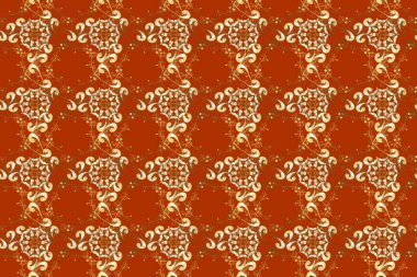 Kusursuz klasik raster altın desenli. Klasik klasik klasik arka plan. Kahverengi, turuncu ve bej renklerinde altın desenli altın elementler. Geleneksel oryantasyon süsü.