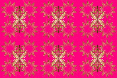 2019 Noel 'i, kar tanesi, yeni yıl. Eflatun ve kahverengi renklerde altın elementlerle klasik, pürüzsüz desen.