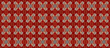 Kusursuz klasik raster altın desenli. Klasik klasik klasik arka plan. Altın elementlerle kırmızı, kahverengi ve gri renklerde kusursuz desen. Geleneksel oryantasyon süsü.