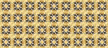 Bej, sarı ve gri renklerde, altın elementli, pürüzsüz desenler. Şam tasarım için kusursuz desen.