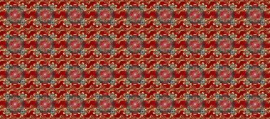 Raster klasik barok çiçeksiz altın desenli. Süslü dekorasyon. Kırmızı, gri ve kahverengi renklerdeki altın desenli altın elementler. Lüks, kraliyet ve Viktorya dönemi konsepti.