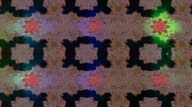 Renkli unsurlarla hareketli arka plan görüntüleri. Çiçekler. Eski model. Bayrak tarzı. Video kaydı. Şablon. Döngü. Kusursuz..