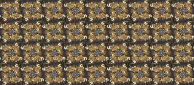 Kusursuz klasik raster altın desenli. Geleneksel oryantasyon süsü. Altından elementlerle bej, gri ve kahverengi renklerde altın desenler. Klasik vintage arkaplan.