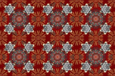 Barok tarzında kusursuz bir doğulu süsü. Altın elementli kırmızı, kahverengi ve gri renkler üzerine geleneksel klasik altın desen.