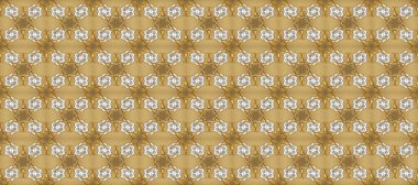 Raster illüstrasyonu. Altın elementli bej, nötr ve sarı renkler. Kusursuz altın desenli bukleler. Doğu tarzı arabesk. Raster altın desen.