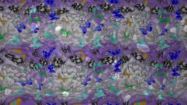 Renkli unsurlarla hareketli arka plan görüntüleri. Çiçekler. Eski model. Bayrak tarzı. Video kaydı. Şablon. Döngü. Kusursuz..