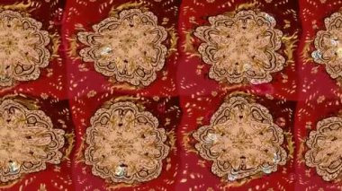 Renkli unsurlarla hareketli arka plan görüntüleri. Çiçekler. Eski model. Bayrak tarzı. Video kaydı. Şablon. Döngü. Kusursuz..