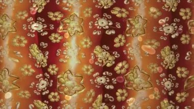 Renkli unsurlarla hareketli arka plan görüntüleri. Çiçekler. Eski model. Bayrak tarzı. Video kaydı. Şablon. Döngü. Kusursuz..