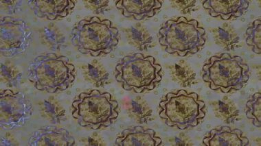 Renkli unsurlarla hareketli arka plan görüntüleri. Çiçekler. Eski model. Bayrak tarzı. Video kaydı. Şablon. Döngü. Kusursuz..